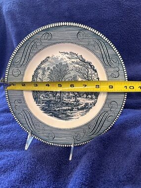Vintage Royal Currier & Ives Dinner Plate, 10 in, “The Old Grist Mill” pattern